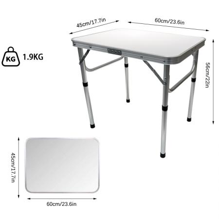 Table pliante portable légère et réglable en aluminium pour l'extérieur 