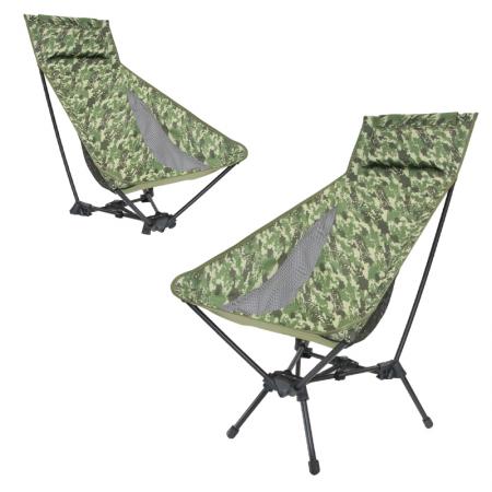 Chaise de plage pliante ultralégère à dossier haut, portable et idéale pour le camping ou les sorties en plein air.