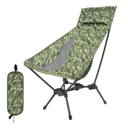Chaise de plage pliante ultralégère à dossier haut, portable et idéale pour le camping ou les sorties en plein air.