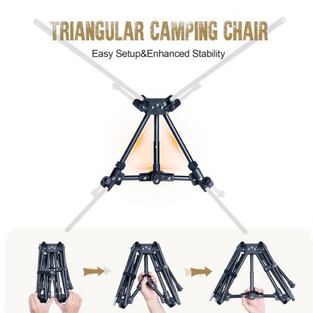 Chaise de plage pliante ultralégère à dossier haut, portable et idéale pour le camping ou les sorties en plein air.