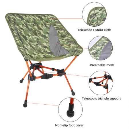 Chaise de plage pliante portable et légère pour pique-nique, pêche et camping. 