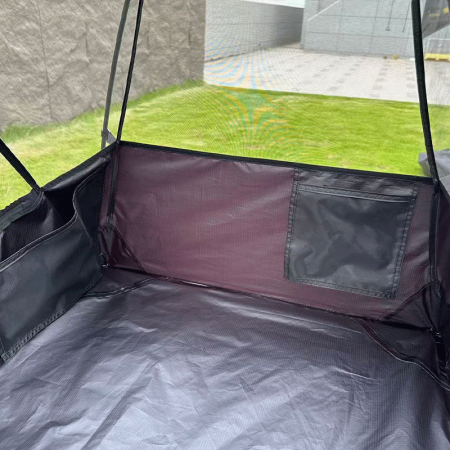 Tente de camping imperméable avec auvent, idéale pour les voyages, la randonnée et le camping en plein air. Structure à une chambre, montage facile. 
