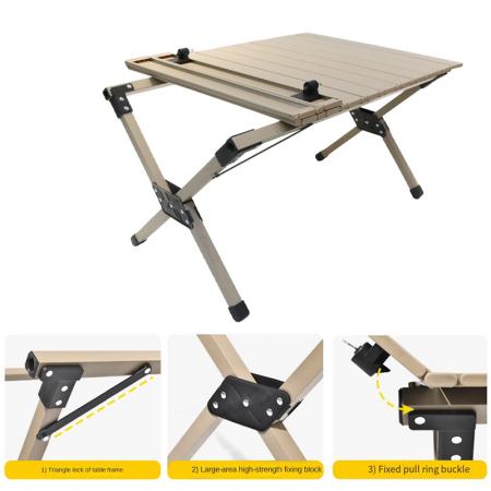 Table pliante en aluminium massif 7075 pour camping-car, idéale pour les petits véhicules. Table de camping portable. 