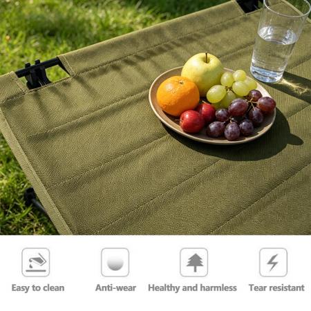 Table pliante portable de camping pour la cuisson de rouleaux d'œufs, nappe Oxford 
