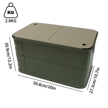 Boîte de rangement de camping en aluminium à grande capacité, empilable et étanche, pour voyage ou voiture.