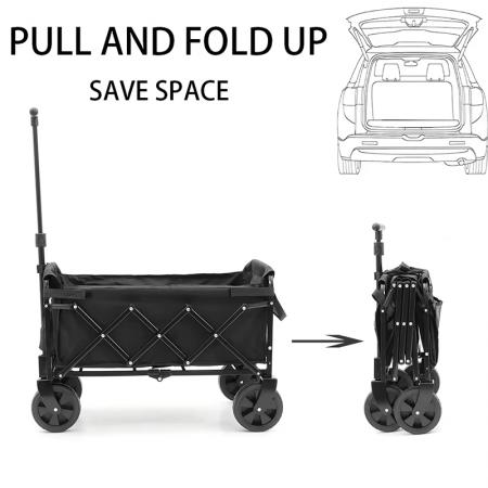 Chariot de jardin pliable et robuste avec cadre en acier inoxydable, personnalisable (OEM) 