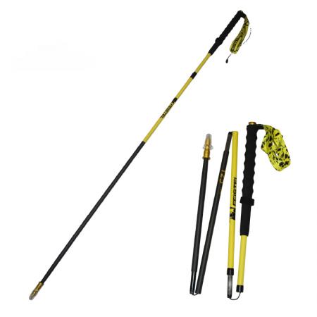 Bâton de randonnée télescopique pliable en alliage d'aluminium, 4 articulations, 5 sections, léger et professionnel, pour les activités de plein air. 