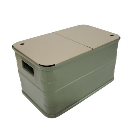 Boîte de rangement de camping en aluminium à grande capacité, empilable et étanche, pour voyage ou voiture.