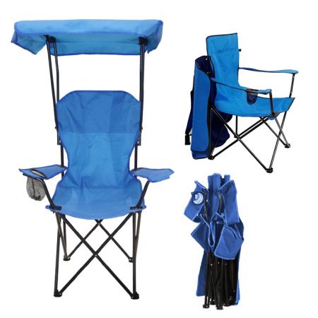 Mobilier de plein air en gros, accessoires de camping, chaise de plage légère et pliable avec porte-gobelet et pare-soleil 
