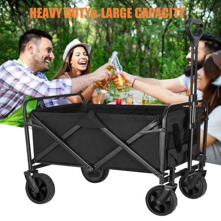 Chariot de jardin pliable pour camping et plage, chariot à main pliable 