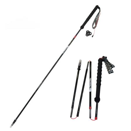 Bâtons de randonnée pliables en fibre de carbone, 5 sections, légers et portables, 110/120/130 cm