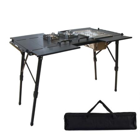 Table de camping pliable et modulaire IGT pour cuisiner en extérieur, idéale pour le jardin, la randonnée, les pique-niques et les repas en plein air.