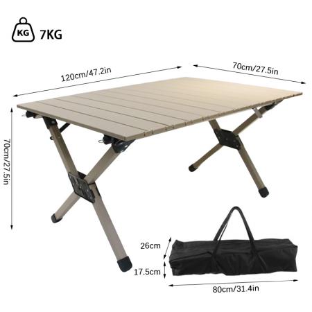 Table pliante en aluminium massif 7075 pour camping-car, idéale pour les petits véhicules. Table de camping portable. 