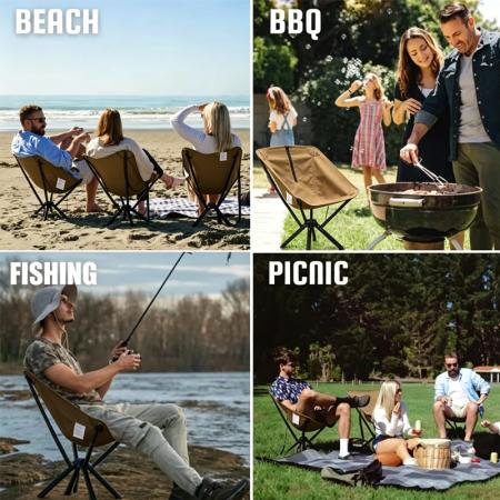 Chaise pliante de camping ultralégère, compacte, compacte et portable en aluminium pour les voyages en plein air. Dépliable et pliable rapidement. 
