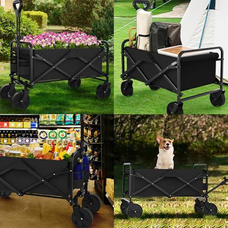 Chariot de jardin pliable pour camping et plage, chariot à main pliable 