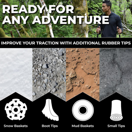 Bâtons de randonnée réglables en aluminium pour les voyages en plein air, personnalisables OEM 