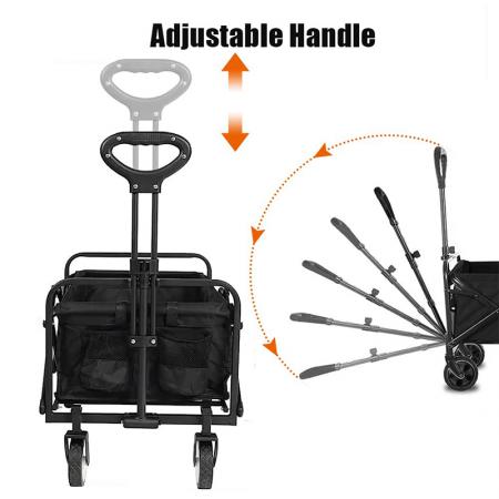 Chariot de jardin pliable pour camping et plage, chariot à main pliable 