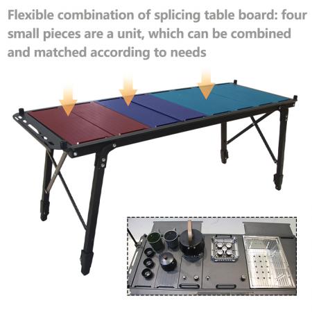 Table de camping pliable et modulaire IGT pour cuisiner en extérieur, idéale pour le jardin, la randonnée, les pique-niques et les repas en plein air.