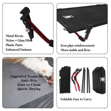 Lit de camp ultraléger, portable, pliable et compact avec logo personnalisé pour animaux de compagnie 