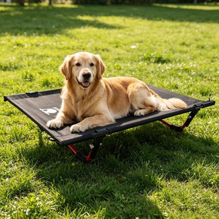 Lit de camp ultraléger, portable, pliable et compact avec logo personnalisé pour animaux de compagnie 