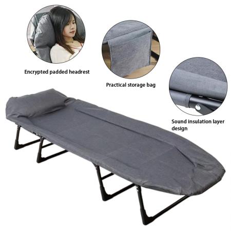 Lit de camp pliable et multifonctionnel portable Outdoor Park à 4 pieds avec cadre en acier et revêtement en poudre 
