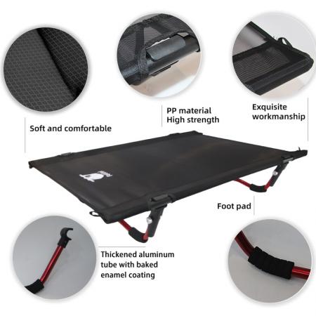 Lit de camp ultraléger, portable, pliable et compact avec logo personnalisé pour animaux de compagnie 