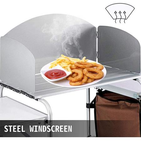 Table de cuisine pliante multifonctionnelle en aluminium pour le camping, avec sac Oxford et placard. 