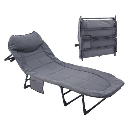 Lit de camp pliable et multifonctionnel portable Outdoor Park à 4 pieds avec cadre en acier et revêtement en poudre 