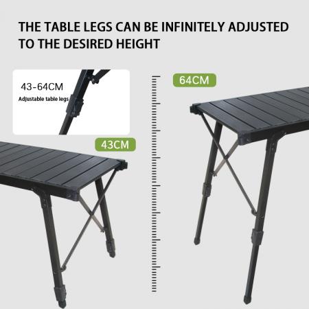 Table pliante ultralégère portable en alliage d'aluminium pour rouleaux d'œufs, multifonctionnelle, pour le camping. 