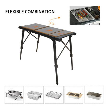 Table pliante ultralégère portable en alliage d'aluminium pour rouleaux d'œufs, multifonctionnelle, pour le camping. 