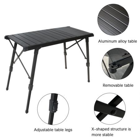 Table pliante ultralégère portable en alliage d'aluminium pour rouleaux d'œufs, multifonctionnelle, pour le camping. 