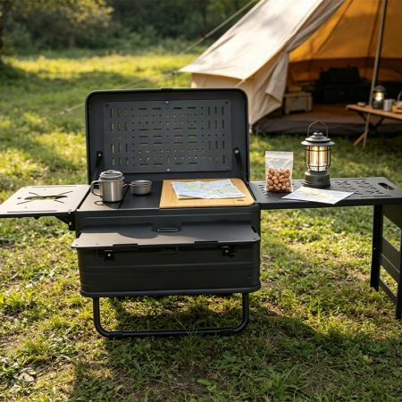 Coffret de camping léger en aluminium IGT Outdoor avec accessoires combinés