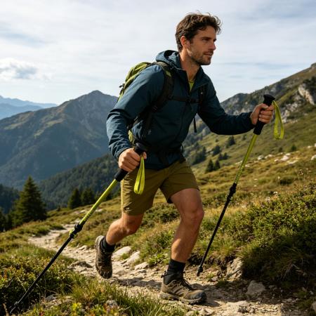Bâtons de trekking télescopiques ultralégers en fibre de carbone 3k, 3 sections, sur mesure 
