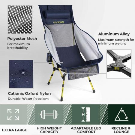 Chaise haute de type X en alliage d'aluminium 7075, couleur personnalisable, prix d'usine, chaise d'extérieur