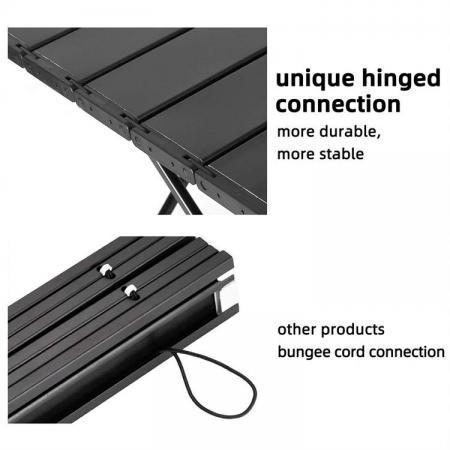 Table de camping pliante ultralégère avec sac de transport, table de camping portable