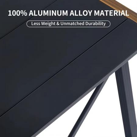 Table de camping pliante IGT Modern, légère et portable, en aluminium avec sac de transport. 