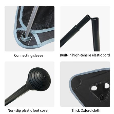 Tabouret de camping pliant pivotant à 360°, à 3 pieds en alliage d’aluminium, portable pour la pêche, la randonnée et l’extérieur 
