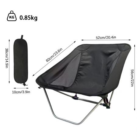 Chaise pliante ultralégère en aluminium sur mesure en gros pour le camping et la pêche, chaise de mobilier d'extérieur moderne 