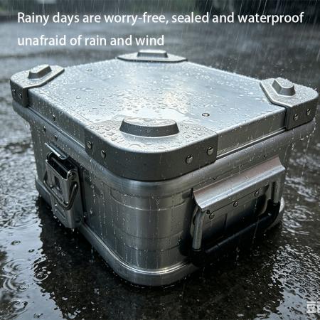 Boîte de rangement en aluminium robuste pour camping, étanche, anti-poussière, avec étui rigide de protection, boîte de rangement en métal 