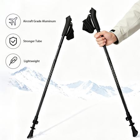 Randonnée Escalade Voyage en plein air Marche quotidienne pour seniors Bâton de marche pliable en alliage d'aluminium 7075 Bâton de trekking 