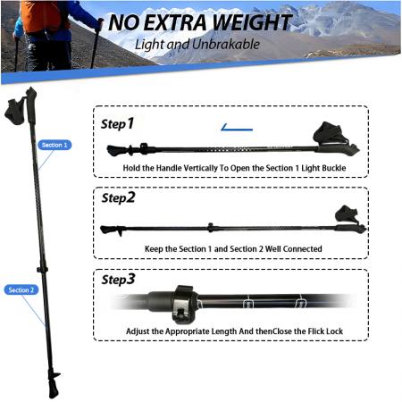 Randonnée Escalade Voyage en plein air Marche quotidienne pour seniors Bâton de marche pliable en alliage d'aluminium 7075 Bâton de trekking 