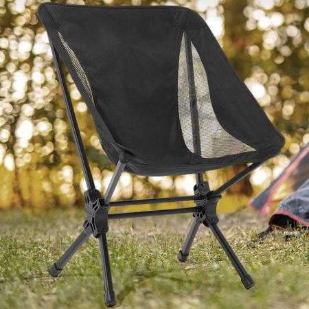 Chaise de camping pliante compacte en tissu Oxford et aluminium, portable, légère, à installation facile pour la randonnée 