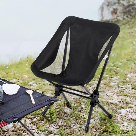 Chaise de camping pliante compacte en tissu Oxford et aluminium, portable, légère, à installation facile pour la randonnée 