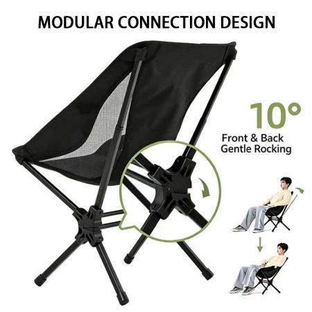 Chaise de camping pliante compacte en tissu Oxford et aluminium, portable, légère, à installation facile pour la randonnée 