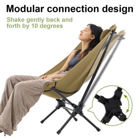 Chaise pliante en alliage d'aluminium à dossier haut et grande capacité de charge pour camping et pêche 