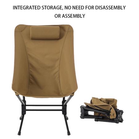 Chaise pliante en alliage d'aluminium à dossier haut et grande capacité de charge pour camping et pêche 