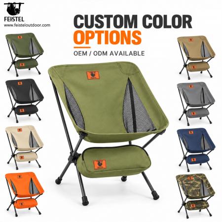Chaise de camping pliante verte – Chaise légère à profil bas de 2,29 lb, structure en aluminium 7075, Oxford 600D, capacité de 250 lb 