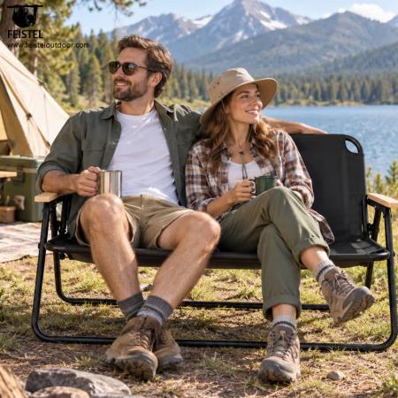 Chaise de camping d'extérieur 2 personnes pour couples – Canapé de camping 2 places pliable, structure en aluminium 7075, Oxford 600D, capacité de 250 kg 