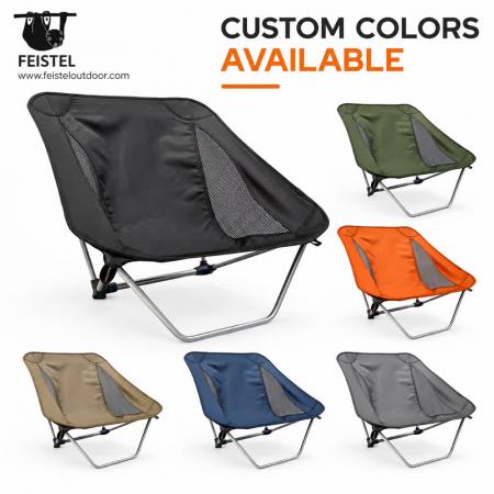 Chaise de camping sans pieds traditionnels – Chaise de randonnée ultra-légère à profil bas de 850 g, structure en aluminium 7075, Oxford 600D, capacité de 120 kg 
