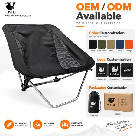 Chaise de camping sans pieds traditionnels – Chaise de randonnée ultra-légère à profil bas de 850 g, structure en aluminium 7075, Oxford 600D, capacité de 120 kg 